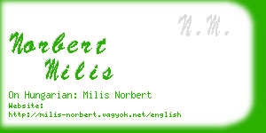 norbert milis business card